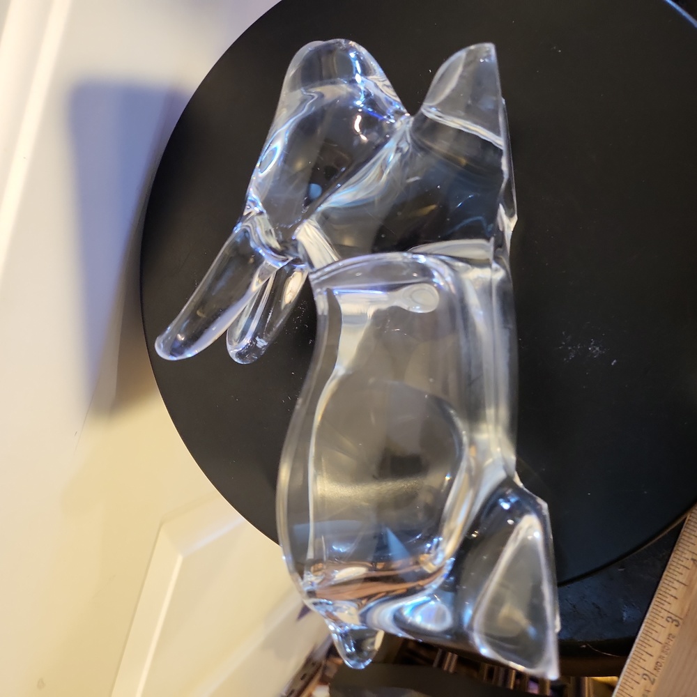 Clear Crystal Glass Bunny Rabbit Dish Bowl Vintage - Picture 3 of 14